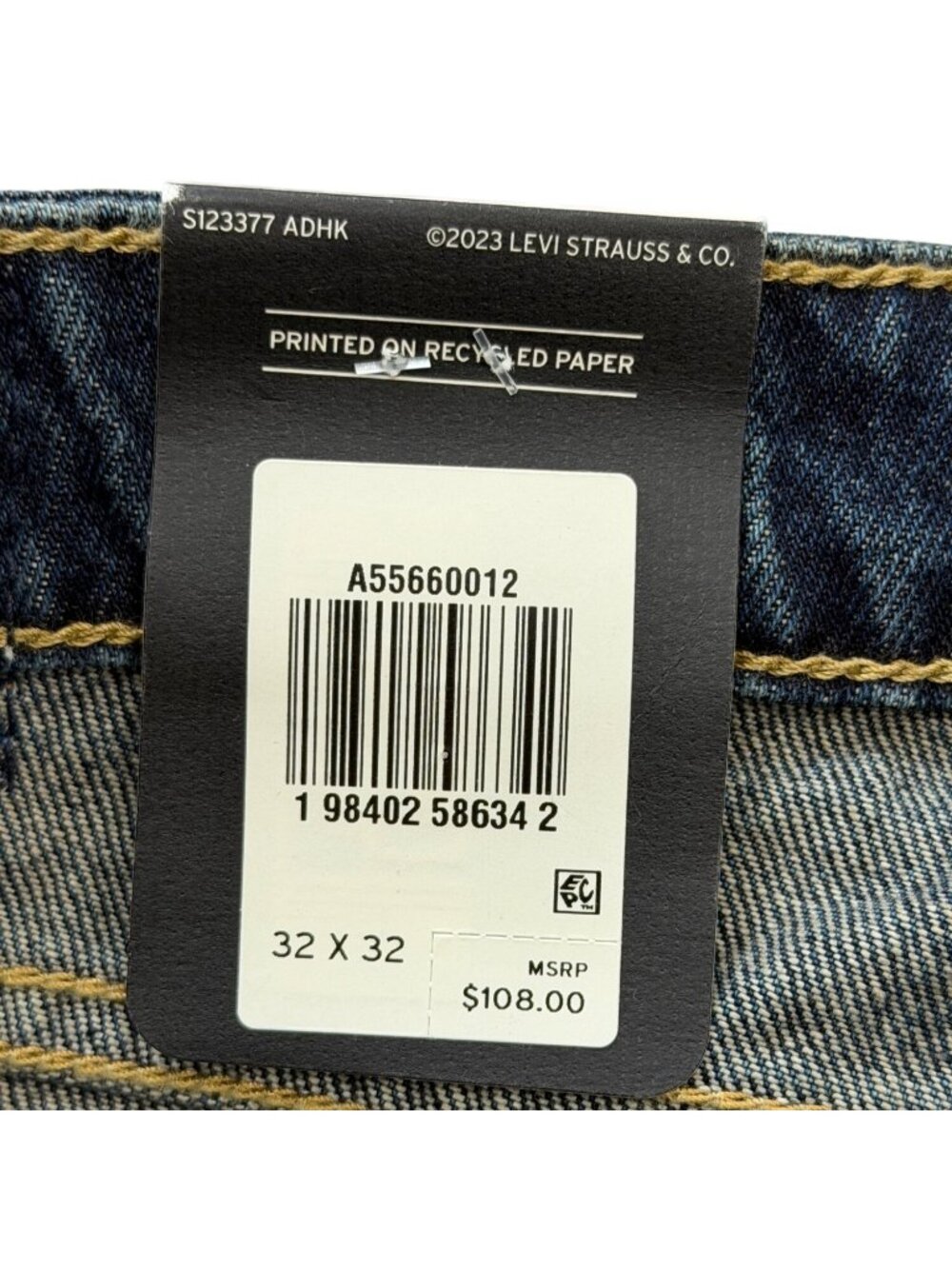 Levis Low Loose Jeans Womens Size 32x32 Dark Wash Blue A5566-0012 New With Tags - Picture 4 of 11